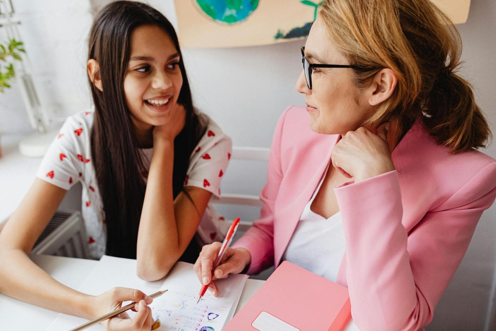 Teen building communication and confidence skills